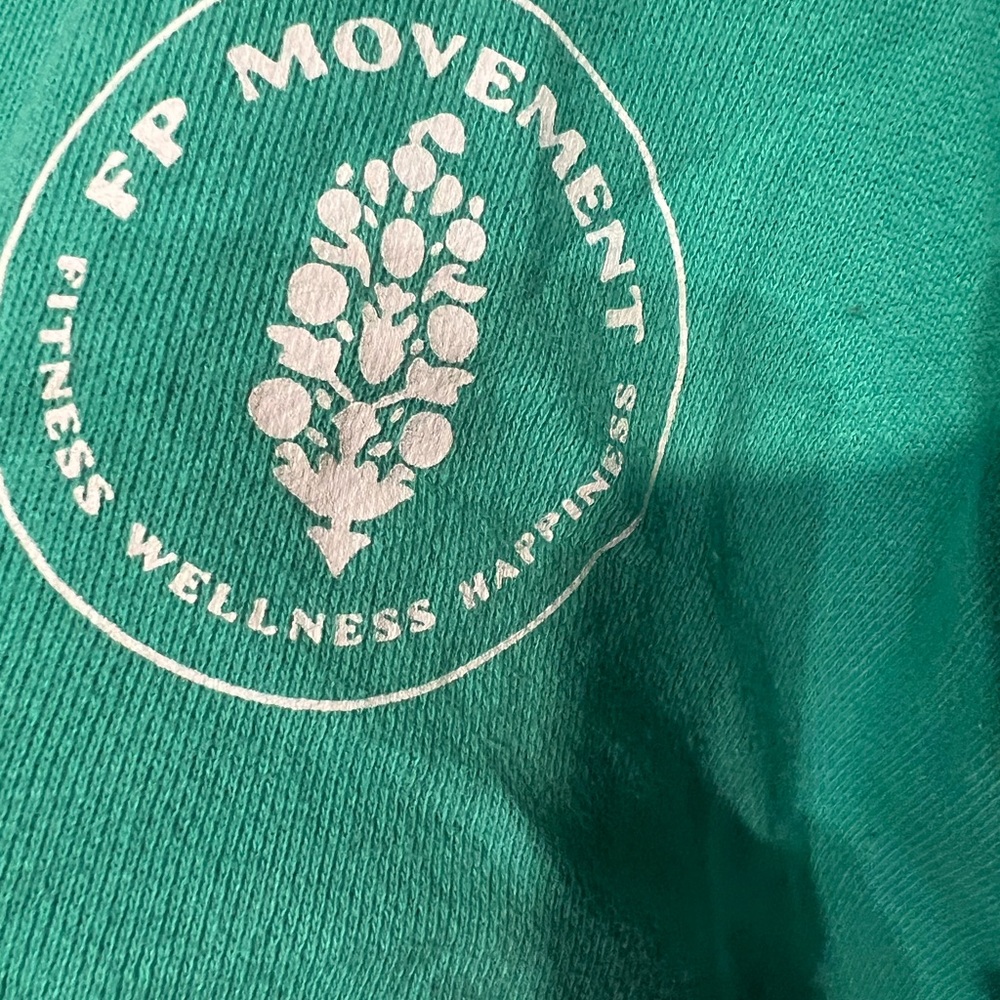 Free People Play on Sweat Green Button Up Sweatshirt - Picture 4 of 4